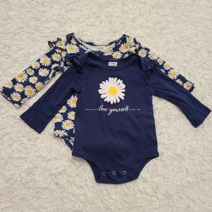 Pack of 2 Floral Onesies for Baby